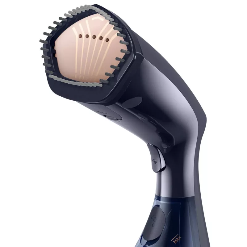 Vaporizador de ropa Philips GC810/20 — 1600 W, depósito de agua de 0,23 L, vapor continuo de 32 g/min, negro/rosa