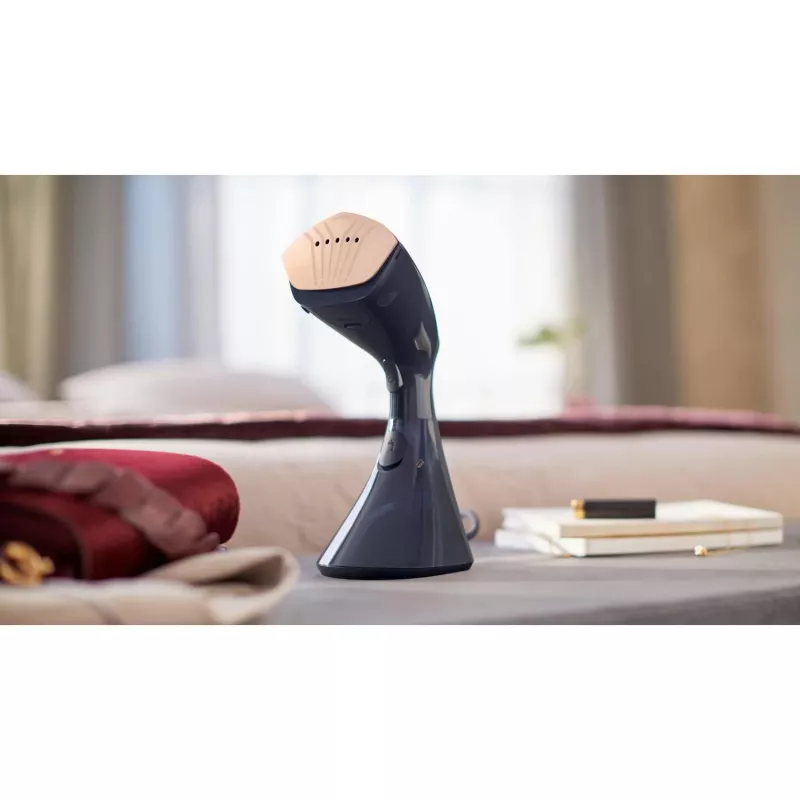 Vaporizador de ropa Philips GC810/20 — 1600 W, depósito de agua de 0,23 L, vapor continuo de 32 g/min, negro/rosa
