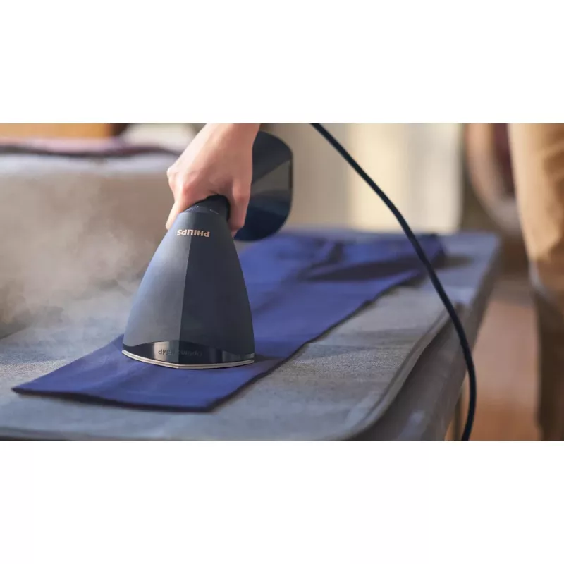 Vaporizador de ropa Philips GC810/20 — 1600 W, depósito de agua de 0,23 L, vapor continuo de 32 g/min, negro/rosa