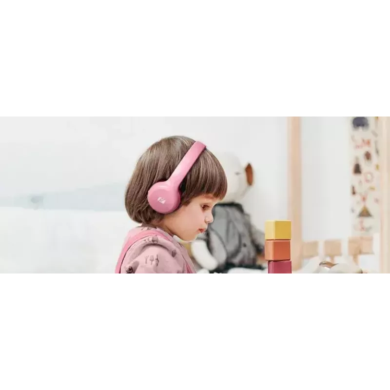 Muse M-215BTP auriculares estéreo Bluetooth para niños, over-ear, inalámbricos, Bluetooth 5.0, rosa
