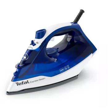 Plancha Tefal FV2838 Dry & Steam, suela Cerilium 2400 W azul, blanca