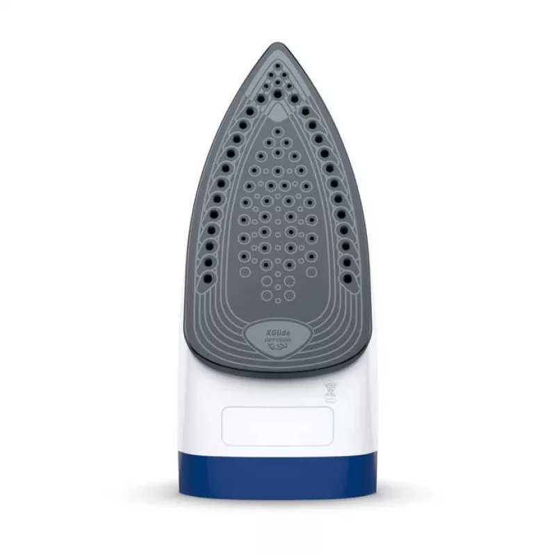 Plancha Tefal FV2838 Dry & Steam, suela Cerilium 2400 W azul, blanca