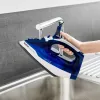 Plancha Tefal FV2838 Dry & Steam, suela Cerilium 2400 W azul, blanca