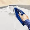 Plancha Tefal FV2838 Dry & Steam, suela Cerilium 2400 W azul, blanca