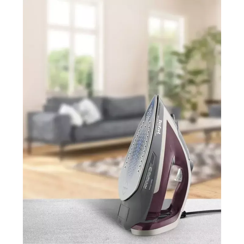 Tefal Smart Protect Plus FV6870E0 plancha de vapor, 2800 W, suela Durilium AirGlide, depósito de 270 ml, vapor 40 g/min, golpe de vapor 260 g/min, cable de 2 m, rojo/gris