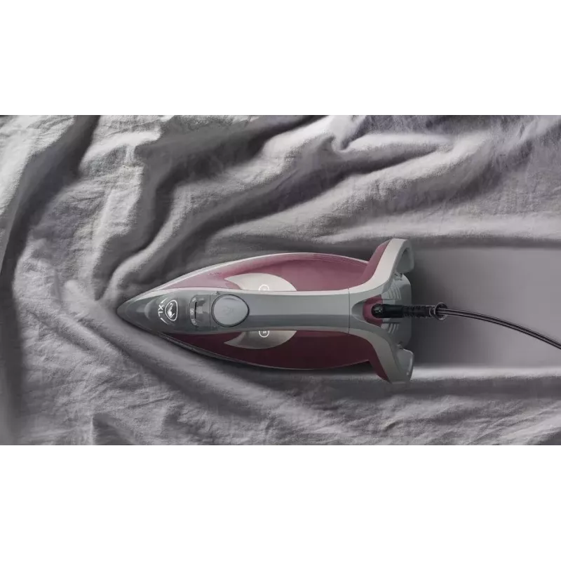 Tefal Smart Protect Plus FV6870E0 plancha de vapor, 2800 W, suela Durilium AirGlide, depósito de 270 ml, vapor 40 g/min, golpe de vapor 260 g/min, cable de 2 m, rojo/gris