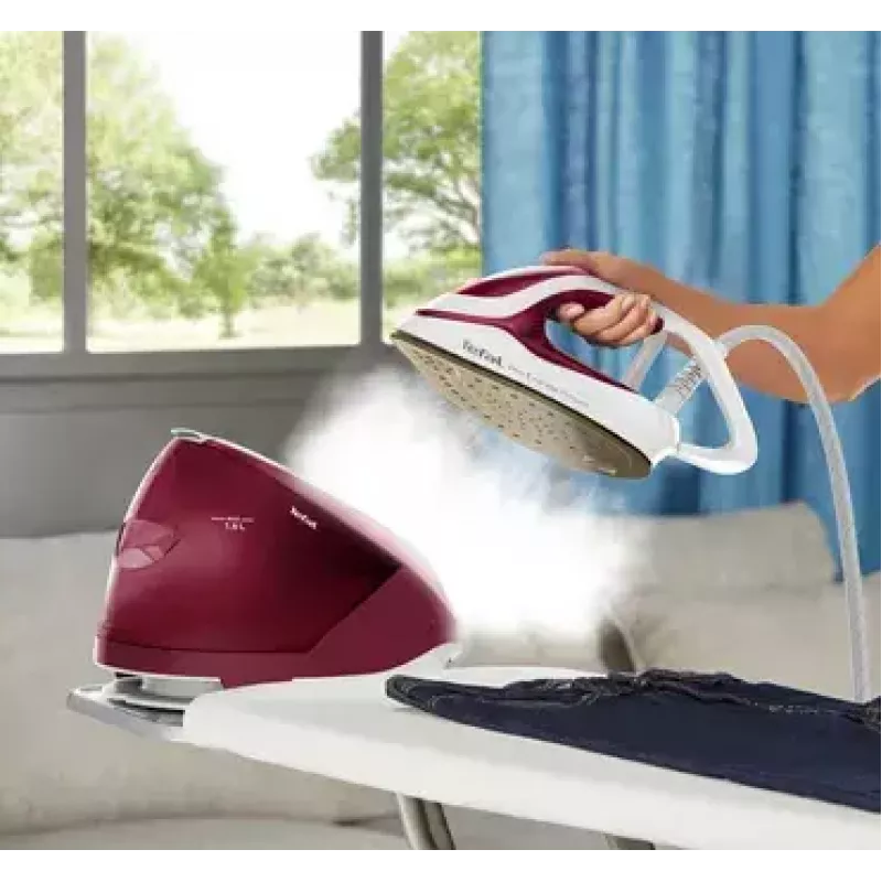 Centro de planchado Tefal GV9220 2600 W suela Durilium AirGlide Autoclean, burdeos, blanco