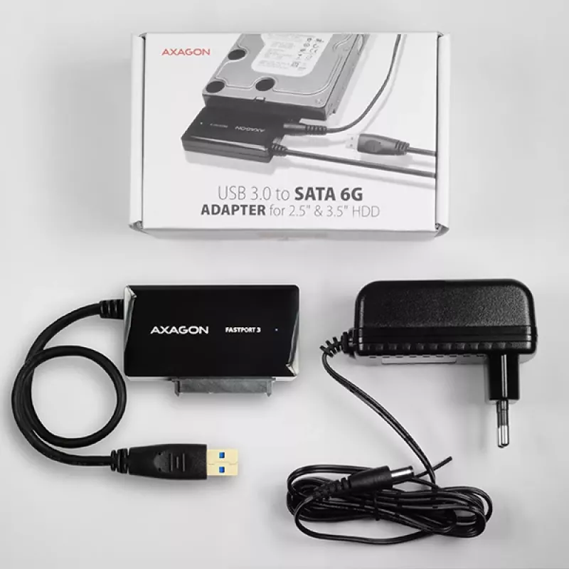 Axagon ADSA-FP3 adaptador USB 3.0 - SATA 6G para conectar todos los discos duros y unidades SATA