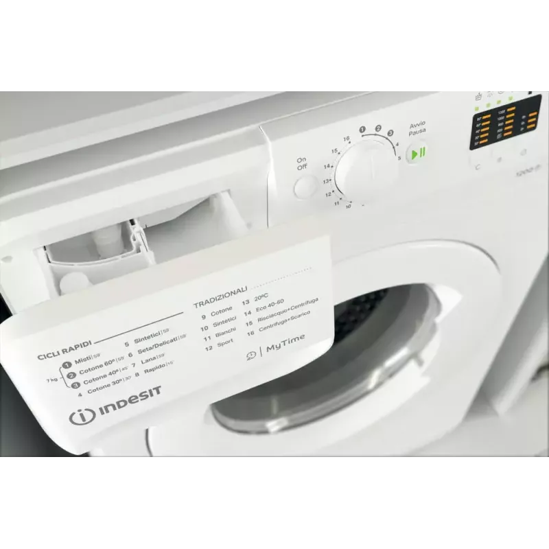 Lavadora de carga frontal Indesit MTWA 71252 W IT — 7 kg, 1200 rpm, clase energética E, blanca
