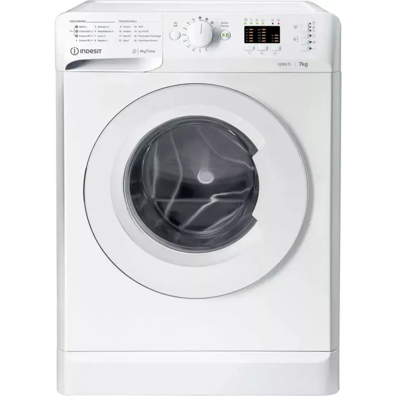 Lavadora de carga frontal Indesit MTWA 71252 W IT — 7 kg, 1200 rpm, clase energética E, blanca