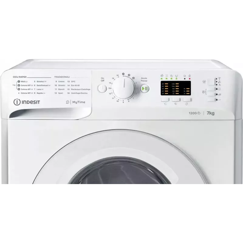 Lavadora de carga frontal Indesit MTWA 71252 W IT — 7 kg, 1200 rpm, clase energética E, blanca