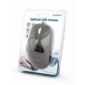 Ratón óptico LED GEMBIRD MUS-6B-02 con cable USB - 6 botones rueda negro