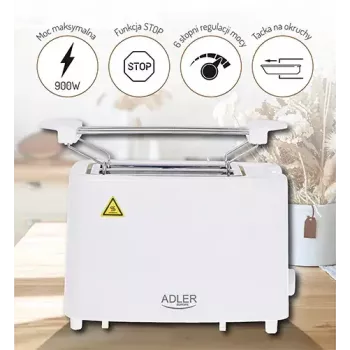 Tostadora Adler AD 3223 2 rebanadas 750 W Blanca