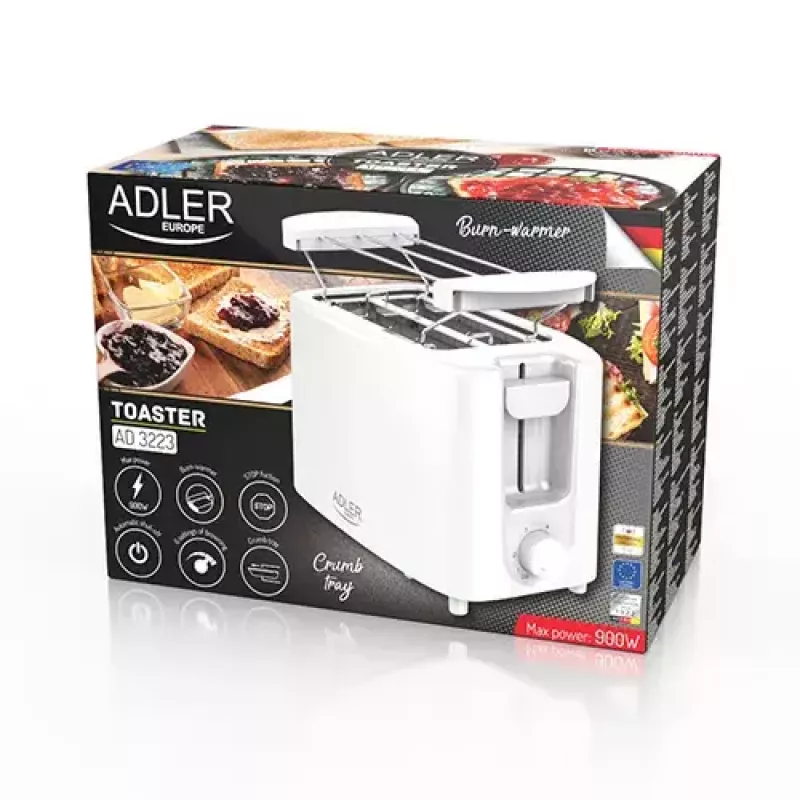 Tostadora Adler AD 3223 2 rebanadas 750 W Blanca