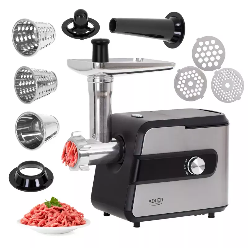 Picadora de carne Adler AD 4813 2000 W Negro Plata