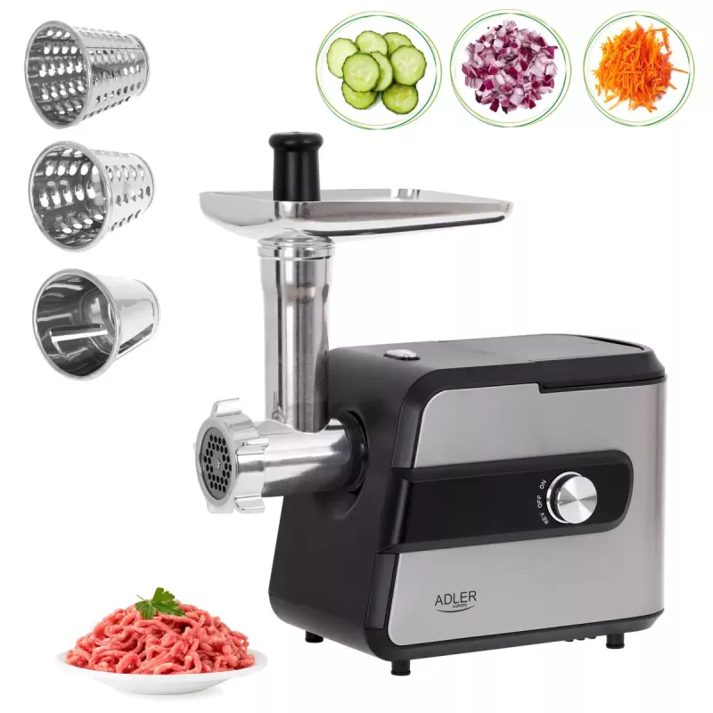 Picadora de carne Adler AD 4813 2000 W Negro Plata