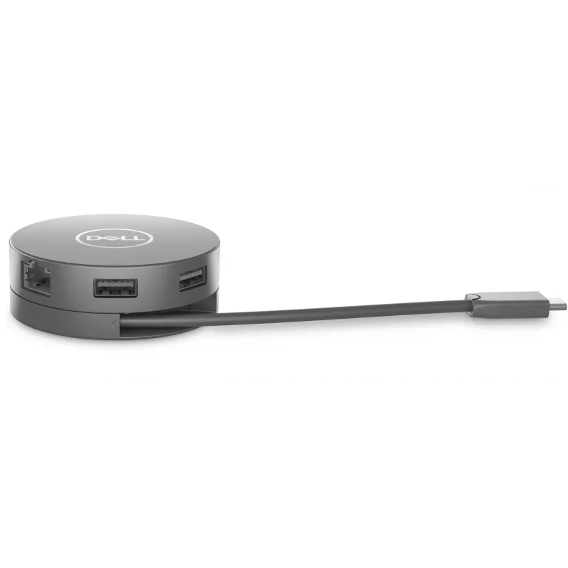 DELL Adaptador multipuerto USB-C 6 en 1 - DA305, Con cable, USB 3.2 Gen 2 (3.1 Gen 2) Type-C, 10,100,1000 Mbit/s, Plata, 3840 x 2160 píxeles, Dell