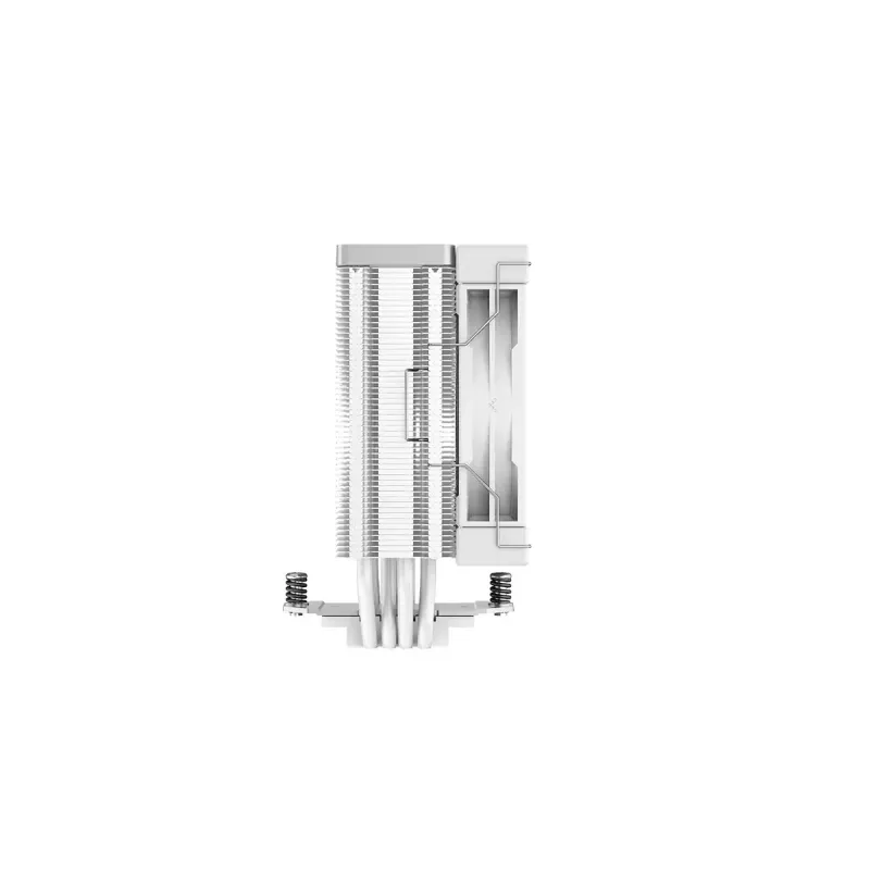 Disipador de aire DeepCool AK400 WH — 4×6 mm heatpipes de cobre, ventilador FDB de 120 mm, 1850 rpm, 66,47 CFM, compatible con LGA 1700 y zócalos Intel/AMD habituales, blanco