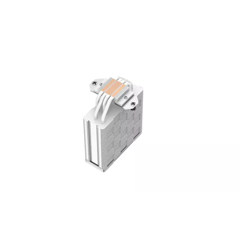 Disipador de aire DeepCool AK400 WH — 4×6 mm heatpipes de cobre, ventilador FDB de 120 mm, 1850 rpm, 66,47 CFM, compatible con LGA 1700 y zócalos Intel/AMD habituales, blanco
