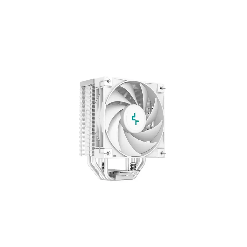 Disipador de aire DeepCool AK400 WH — 4×6 mm heatpipes de cobre, ventilador FDB de 120 mm, 1850 rpm, 66,47 CFM, compatible con LGA 1700 y zócalos Intel/AMD habituales, blanco