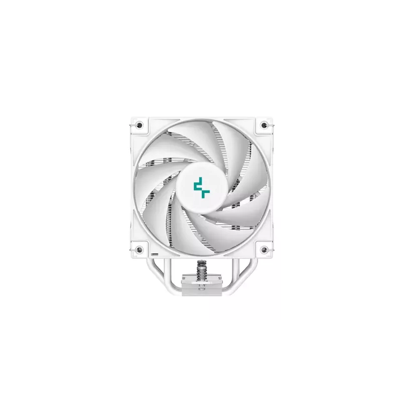 Disipador de aire DeepCool AK400 WH — 4×6 mm heatpipes de cobre, ventilador FDB de 120 mm, 1850 rpm, 66,47 CFM, compatible con LGA 1700 y zócalos Intel/AMD habituales, blanco