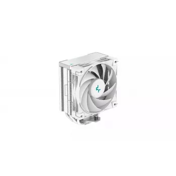 Disipador de aire DeepCool AK400 WH — 4×6 mm heatpipes de cobre, ventilador FDB de 120 mm, 1850 rpm, 66,47 CFM, compatible con LGA 1700 y zócalos Intel/AMD habituales, blanco