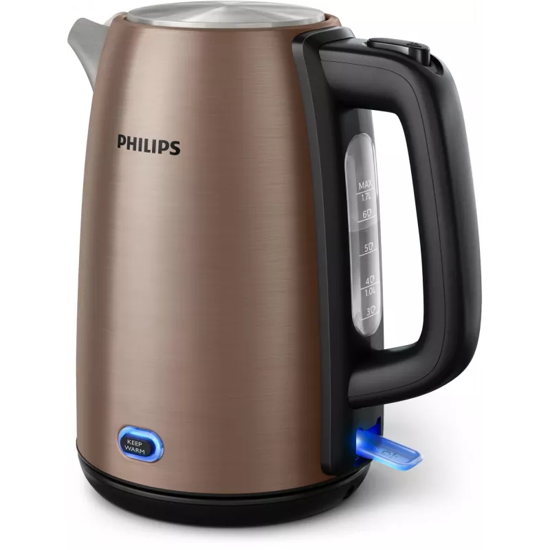 Hervidor Philips Viva Collection HD9355/92 1,7 L 1900 W Negro, Cobre