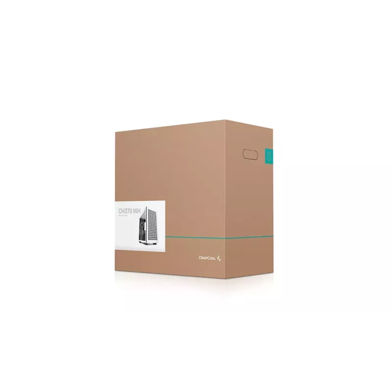 DeepCool CH370 WH R-CH370-WHNAM1-G-1 caja de PC Micro ATX Mini Tower, ventana lateral, compatibilidad con radiador de 360 mm, bahías 2x 3,5 pulgadas + 3x 2,5 pulgadas, blanca