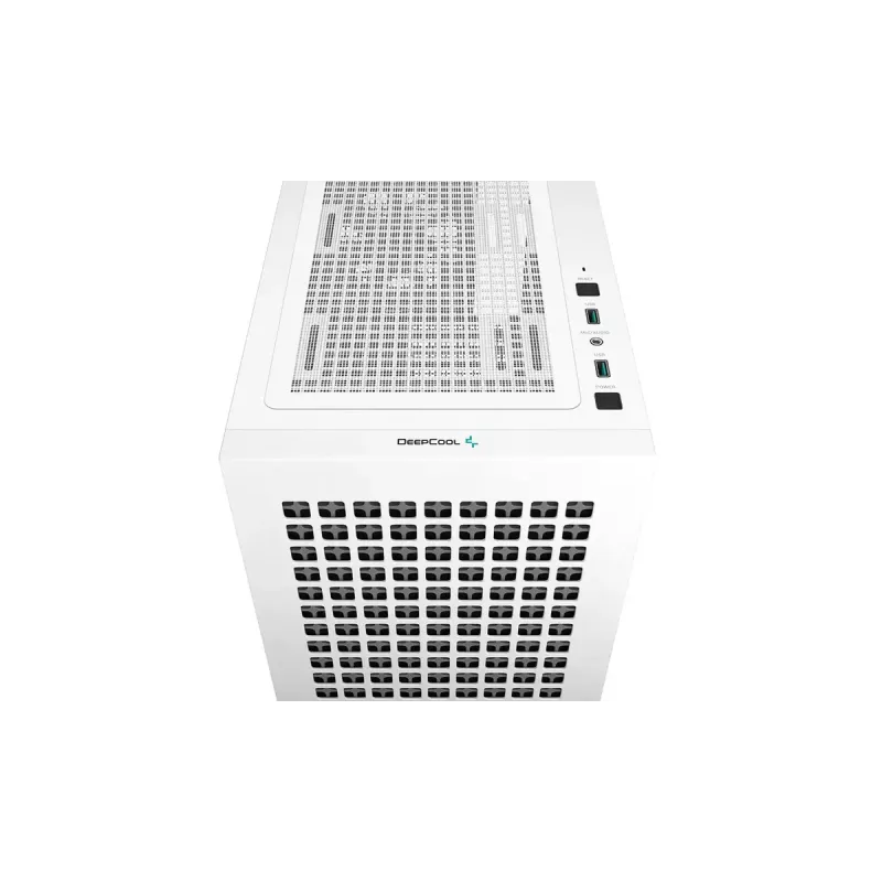DeepCool CH370 WH R-CH370-WHNAM1-G-1 caja de PC Micro ATX Mini Tower, ventana lateral, compatibilidad con radiador de 360 mm, bahías 2x 3,5 pulgadas + 3x 2,5 pulgadas, blanca