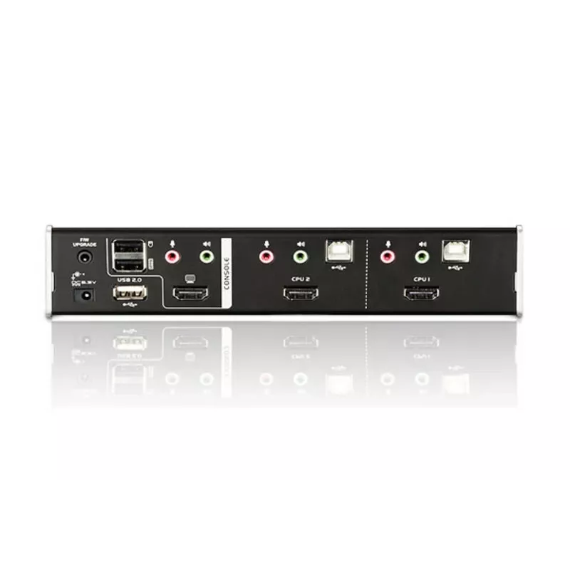 Conmutador KVM ATEN USB HDMI de 2 puertos con audio y hub USB 2.0 (cable KVM incluido)