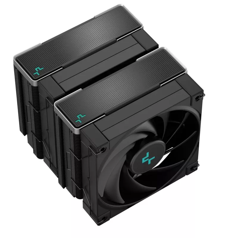 Disipador de aire DeepCool AK620 ZERO DARK 12 cm Negro, 6 heatpipes, 2 ventiladores PWM de 120 mm, TDP 260 W, altura 160 mm