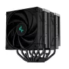 Disipador de aire DeepCool AK620 ZERO DARK 12 cm Negro, 6 heatpipes, 2 ventiladores PWM de 120 mm, TDP 260 W, altura 160 mm