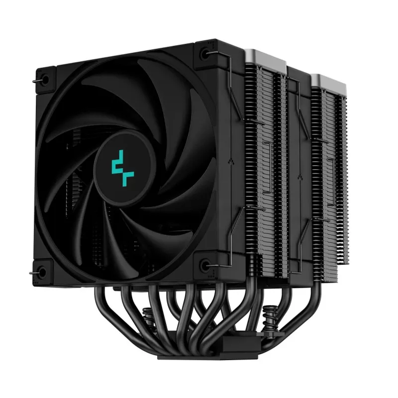 Disipador de aire DeepCool AK620 ZERO DARK 12 cm Negro, 6 heatpipes, 2 ventiladores PWM de 120 mm, TDP 260 W, altura 160 mm