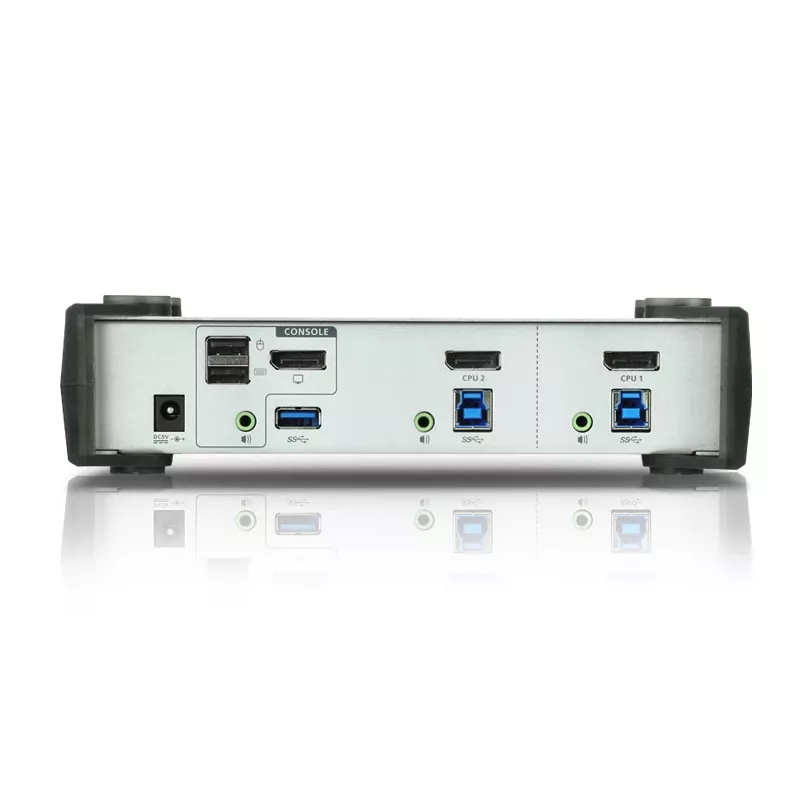 ATEN Switch KVMP™ de 2 puertos USB 3.1 Gen 1 DisplayPort 1.1 con altavoz (cable KVM incluido)