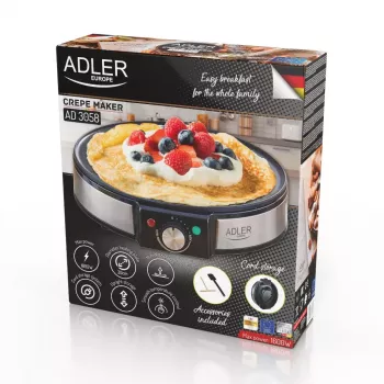 Máquina de crepes Adler AD 3058 1600 W Negro Acero inoxidable