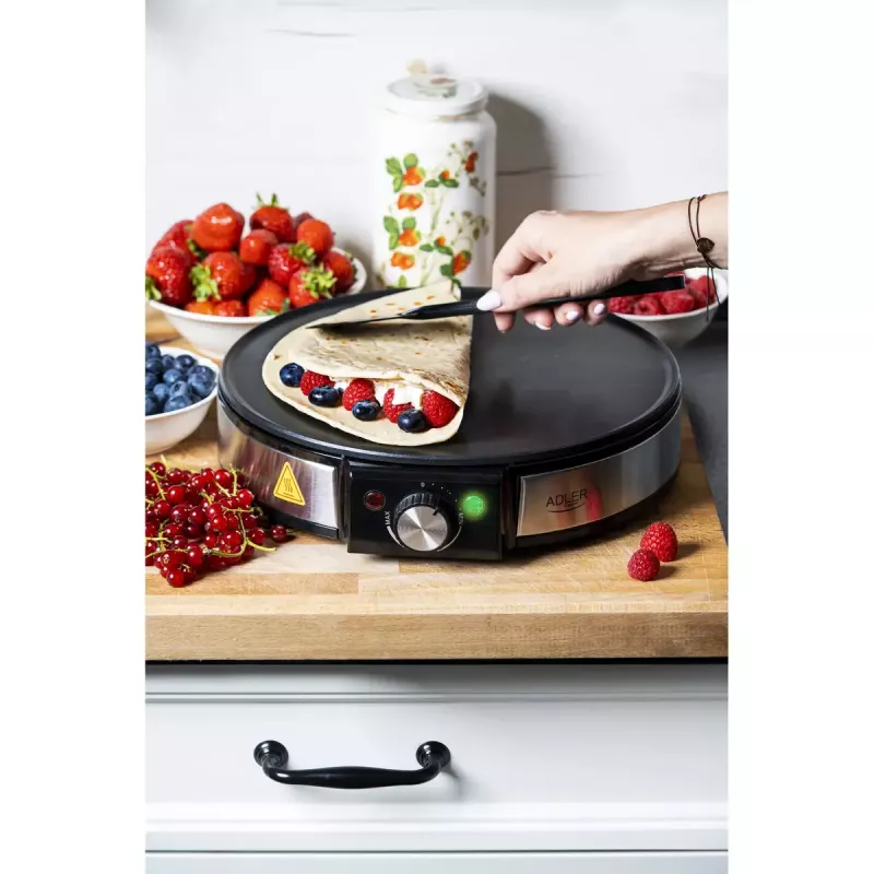 Máquina de crepes Adler AD 3058 1600 W Negro Acero inoxidable