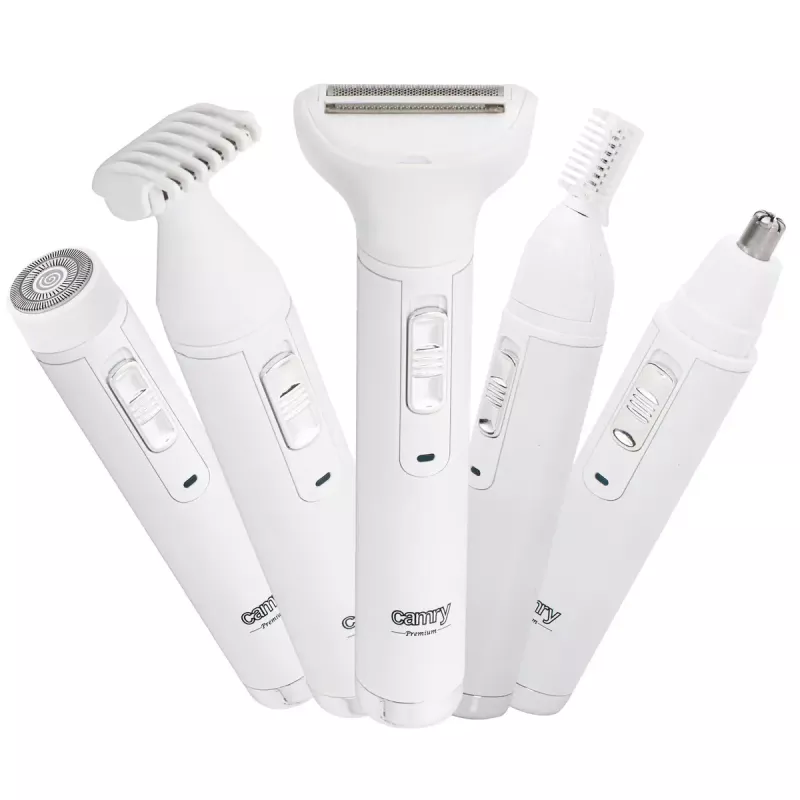 Set de recortadora con batería Camry CR 2935 5 en 1 – kit multigrooming recargable para recorte de barba, cara, orejas y nariz