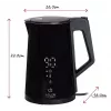 Hervidor eléctrico Adler AD 1345b — capacidad de 1,7 l, 2200 W, acero inoxidable, negro