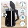 Hervidor eléctrico Adler AD 1345b — capacidad de 1,7 l, 2200 W, acero inoxidable, negro