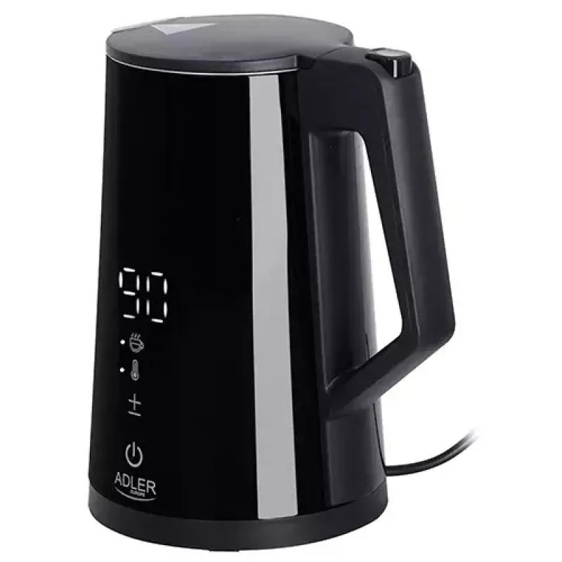 Hervidor eléctrico Adler AD 1345b — capacidad de 1,7 l, 2200 W, acero inoxidable, negro
