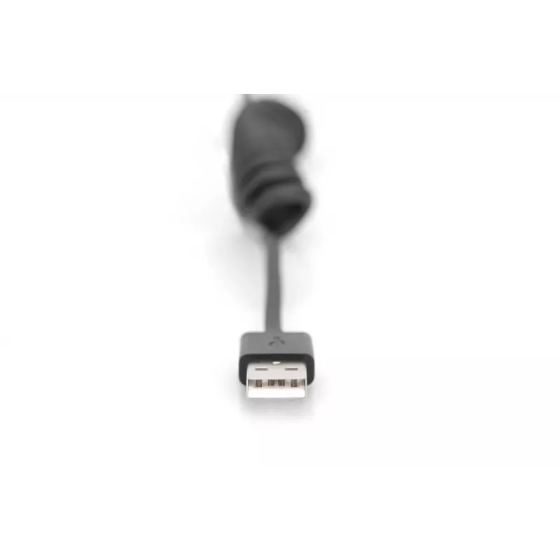 Digitus AK-300430-006-S cable en espiral USB 2.0 de USB-A a USB-C, 1 m, 480 Mbit/s, 60 W PD, negro