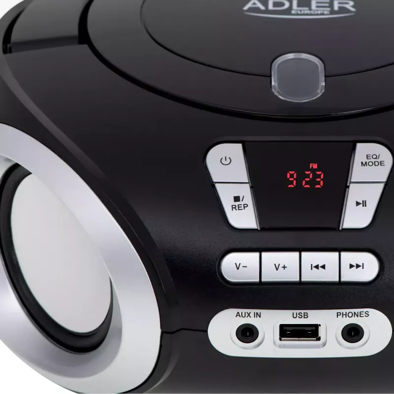 Reproductor de CD portátil Adler AD 1181 Negro Plata