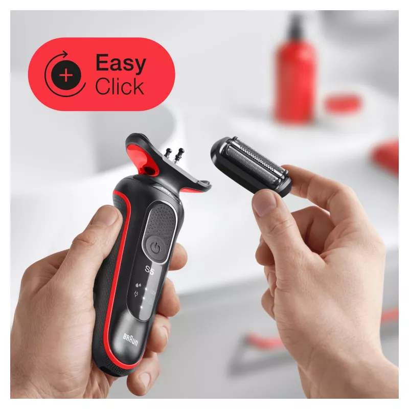 Braun Series 5 50-R1000s Afeitadora de láminas Negra, Roja