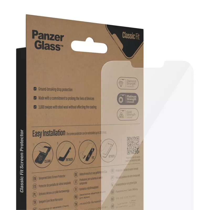 Protector de pantalla PanzerGlass para Apple iPhone 14 Plus 13 Pro Max, resistente a arañazos y golpes