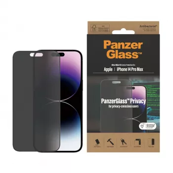 PanzerGlass ® Protector de pantalla de privacidad iPhone 14 Pro Max | Ultra-Wide Fit