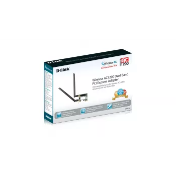 Adaptador D-Link Wireless AC1200 DualBand PCIe, interno, cableado, PCI Express, WLAN, Wi-Fi 4 (802.11n), 867 Mbit/s