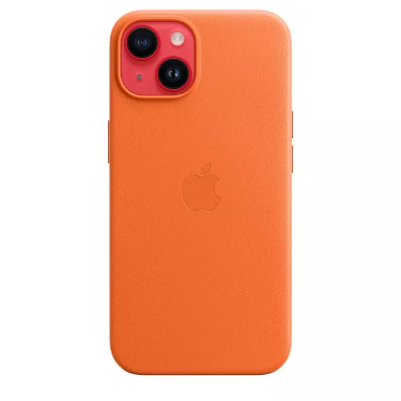 Funda de piel APPLE con MagSafe iPhone 14 naranja