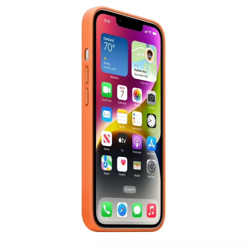 Funda de piel APPLE con MagSafe iPhone 14 naranja