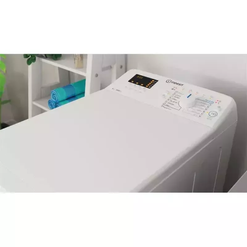 Lavadora de carga superior INDESIT BTW S60400 EU/N — 6 kg, 1000 rpm, clase energética C, blanca