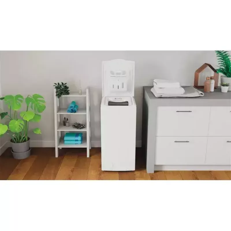 Lavadora de carga superior INDESIT BTW S60400 EU/N — 6 kg, 1000 rpm, clase energética C, blanca